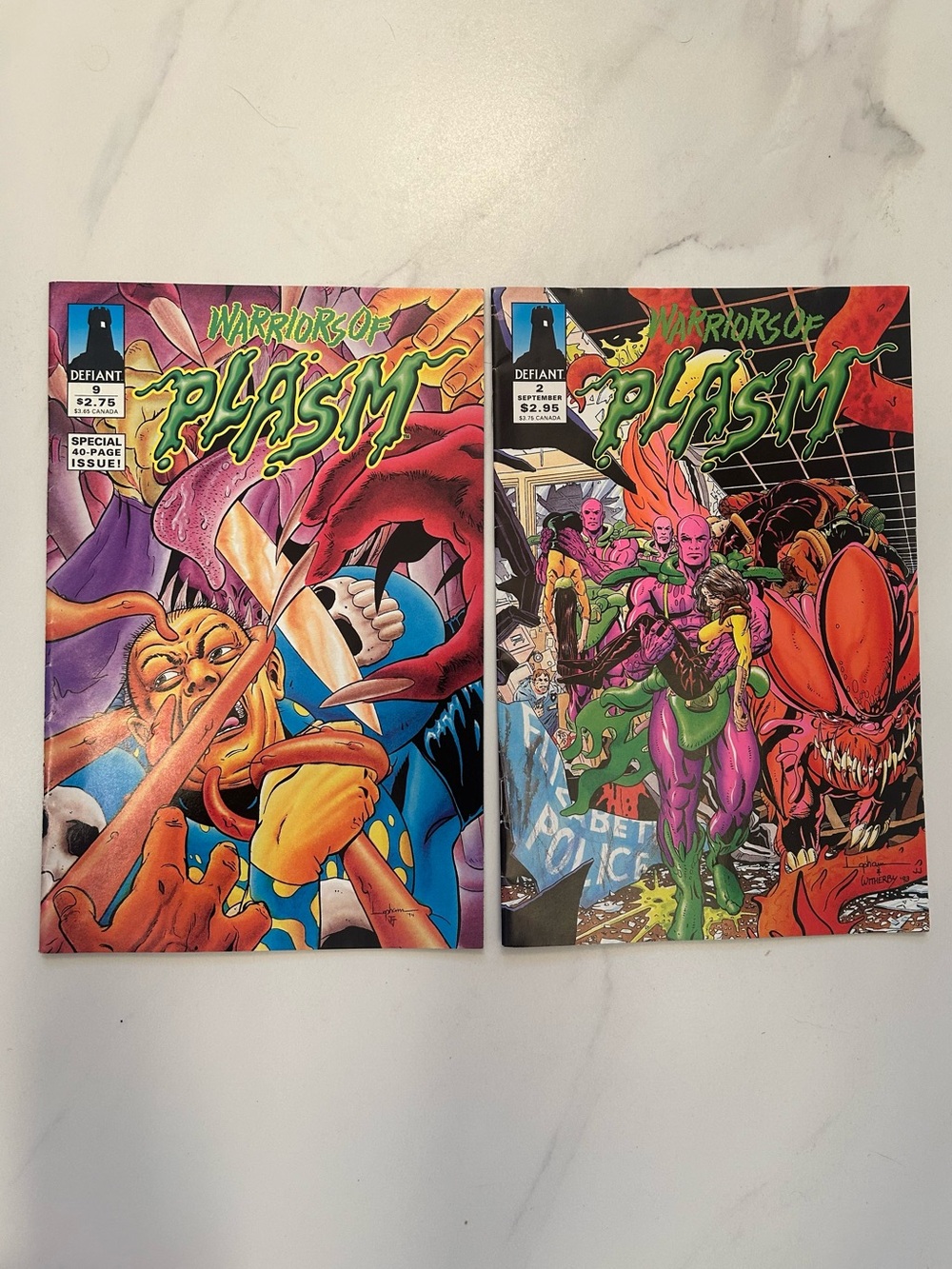 Warriors of Plasm Vintage 90s Comics 2 & 9 Set